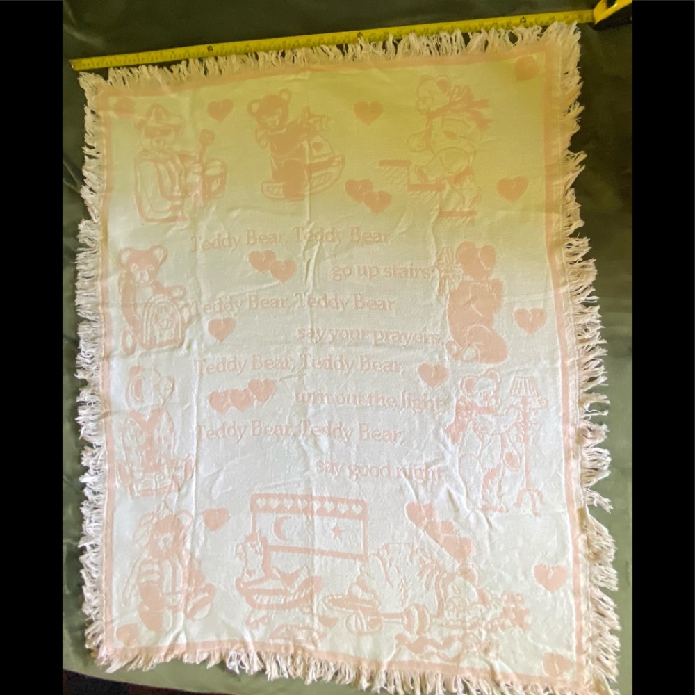 Baby Girl throw blanket with poem & bears